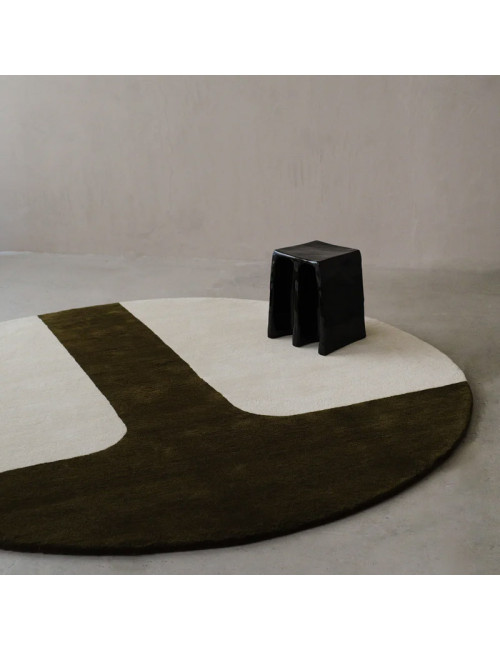 Tapis Quiet naturel vert rond Toulemonde Bochart - 250cm
