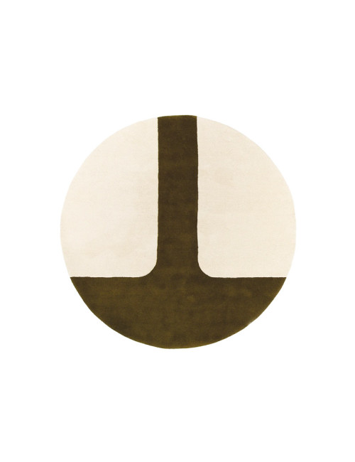 Tapis Quiet naturel vert rond Toulemonde Bochart - 250cm
