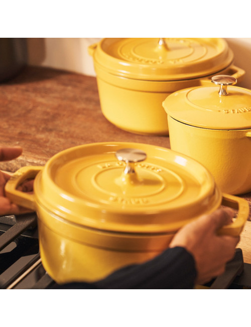 Cocotte en fonte Staub ronde Citron - 5 diamètres