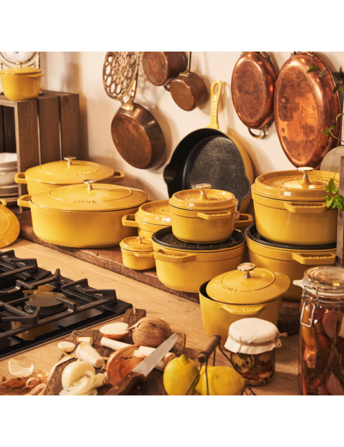 Cocotte en fonte Staub ronde Citron - 5 diamètres
