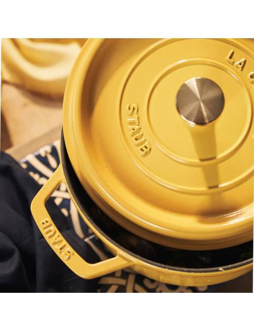 Cocotte en fonte Staub ronde Citron - 5 diamètres
