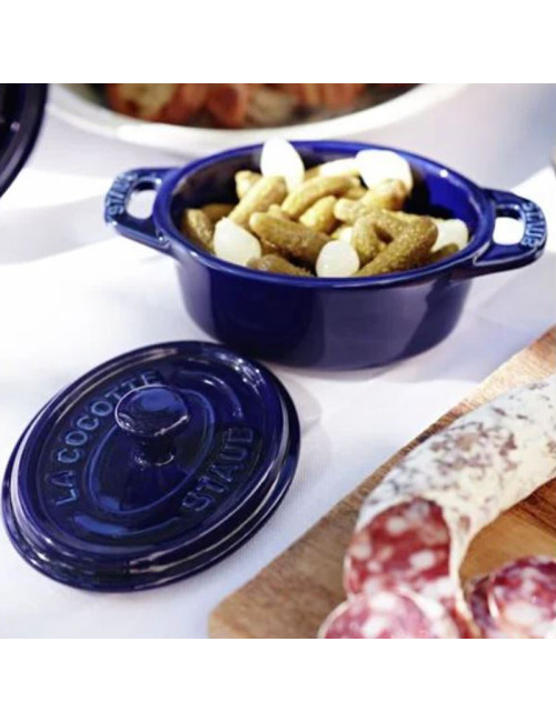 Mini cocotte ovale Staub en céramique 11cm - 2 coloris