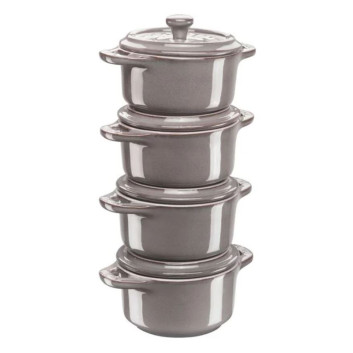 Set de 4 mini cocottes rondes Staub en céramique - 4 coloris