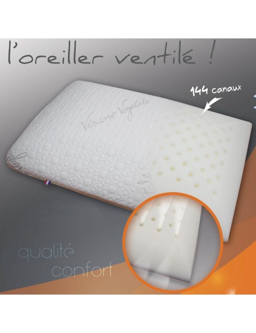 Oreiller mémoire Visco-air mixte Gam de Laine