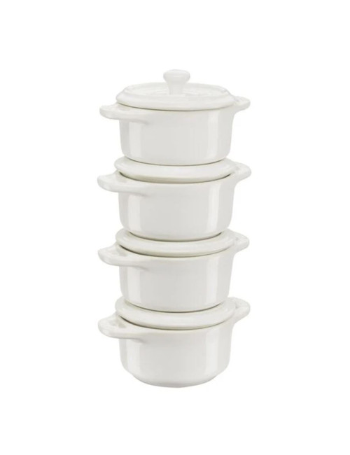 Set de 4 mini cocottes rondes Staub en céramique - 4 coloris