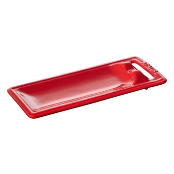 Repose-cuillère Staub en céramique rouge cerise
