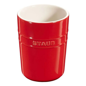 Pot à ustensiles Staub en céramique rouge cerise