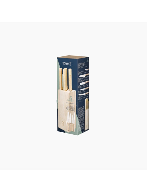 Bloc OPINEL avec 5 couteaux de cuisine Parallèle - 2 modèles