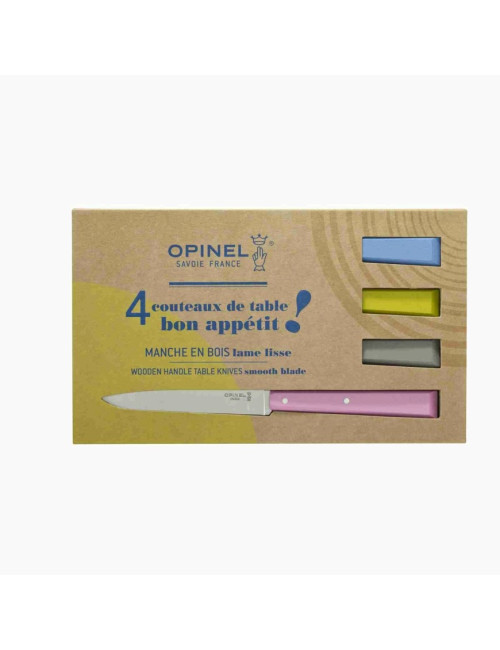 Coffret OPINEL 4 couteaux n°125 Bon appétit bois - 5 coloris