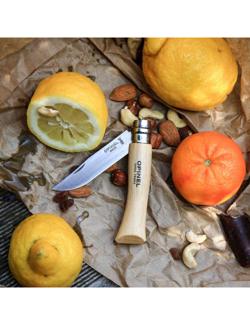 Couteau fermant OPINEL Tradition hêtre inox - 6 tailles n°6, n°7, n°8, n°9, n°10 et n°12