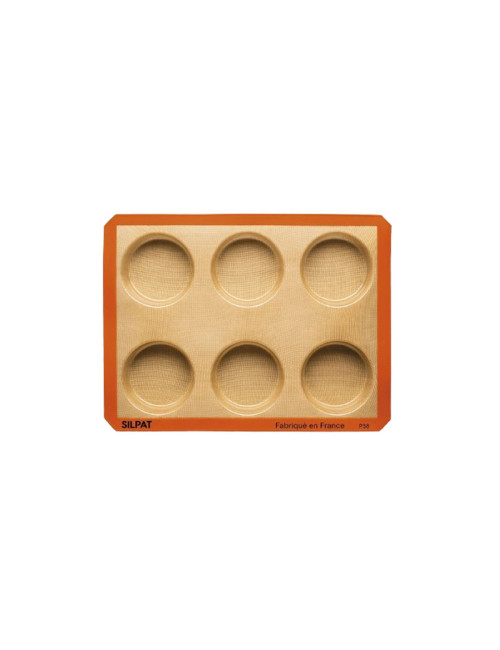 Moule à gâteau 6 grands ronds SILPAT en silicone 40x30cm