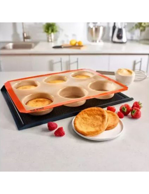 Moule à gâteau 6 grands ronds SILPAT en silicone 40x30cm