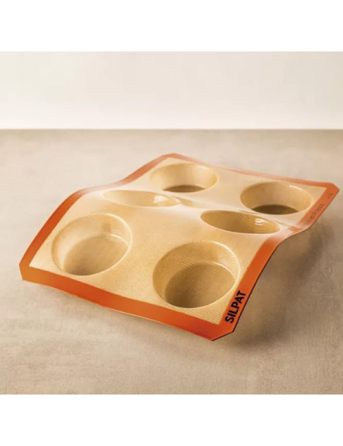 Moule à gâteau 6 grands ronds SILPAT en silicone 40x30cm