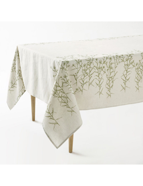 Nappe Botanique 100% lin Charvet Mousse 175x230cm