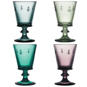 4 verres à vin Abeille La Rochère set de 4 coloris assortis
