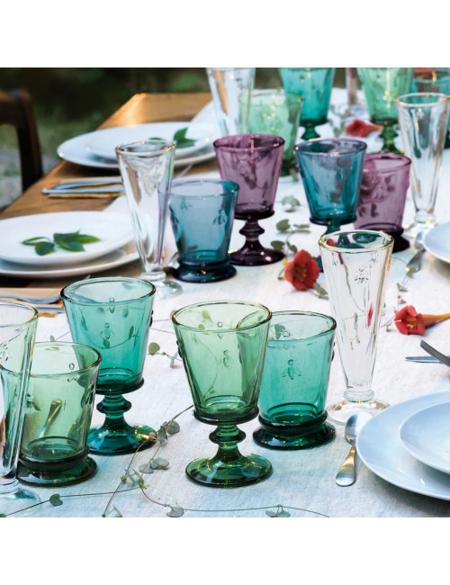 4 verres à eau Abeille La Rochère set de 4 coloris assortis