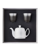 Coffret Salam DEGRENNE théière blanche 4 tasses et 2 mugs Illusions thé blanc de Chine