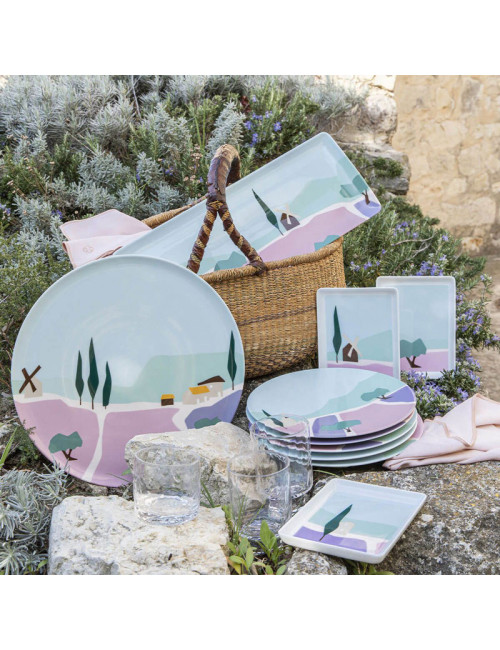 Coffret 6 assiettes à dessert DEGRENNE Destination sud 23cm