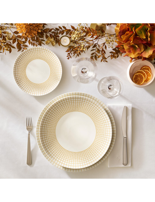 Plat ovale Couronne Degrenne en porcelaine 38x23.5cm