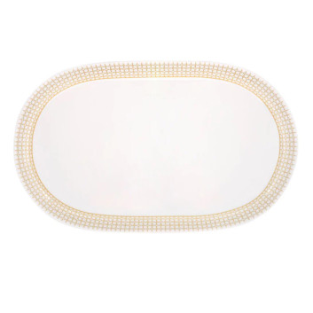 Plat ovale Couronne Degrenne en porcelaine 38x23.5cm