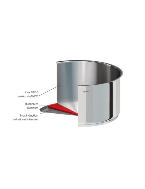 Casserole Cristel Mutine Fixe inox - 4 tailles