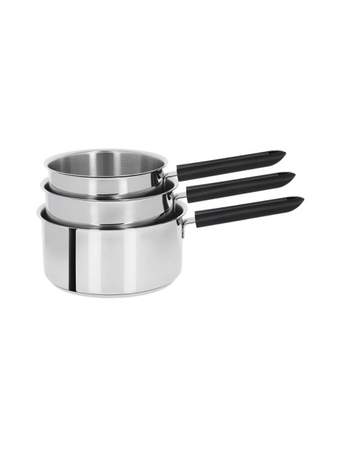Batterie 3 casseroles Cristel Mutine Fixe - 16, 18 et 20cm