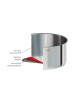 Batterie 3 casseroles Cristel Mutine Fixe - 16, 18 et 20cm