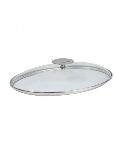 Couvercle en verre ovale CRISTEL Platine - 2 tailles