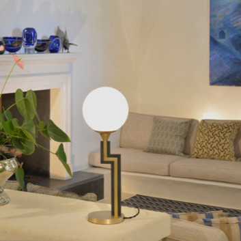 Lampe à poser en laiton L188 Casadisagne bicolore noir et or