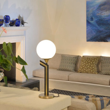 Lampe à poser en laiton L192 Casadisagne bicolore noir et or