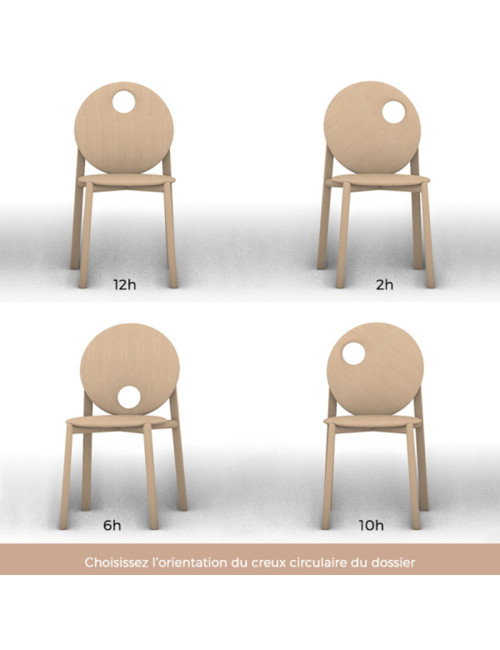 Chaise Hélio Drugeot Manufacture chêne massif - 4 modèles 2 finitions
