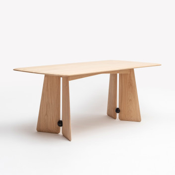 Table à manger fixe ou extensible Farfalla Drugeot Manufacture - 2 finitions 2 tailles