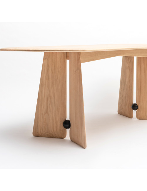 Table à manger fixe ou extensible Farfalla Drugeot Manufacture - 2 finitions 2 tailles