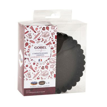 Set de 6 moules à tartelettes rondes cannelées GOBEL 12cm
