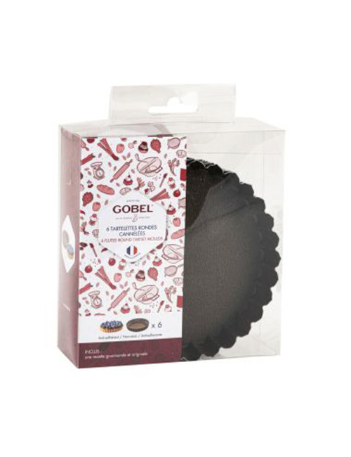 Set de 6 moules à tartelettes rondes cannelées GOBEL 12cm