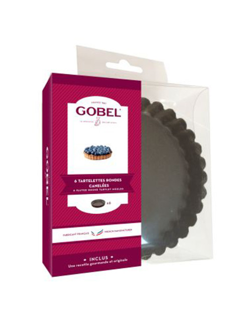Set de 6 moules à tartelettes rondes cannelées GOBEL 12cm