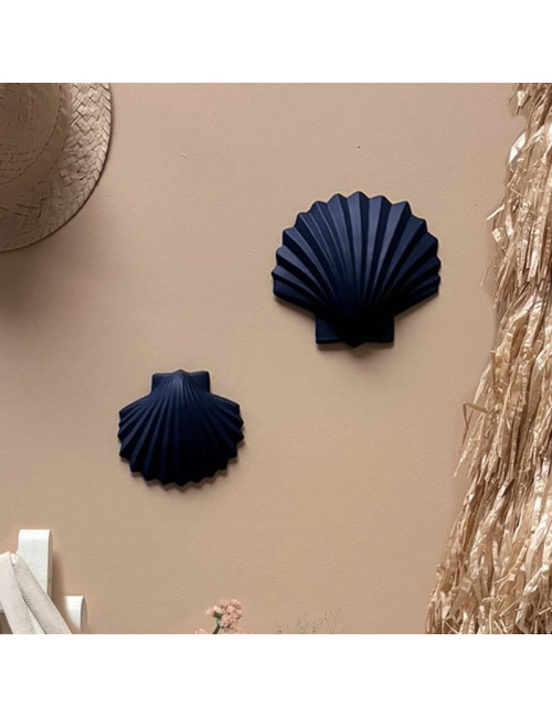 Coquillage Calypso petit Monochromic décoration murale - bleu orage