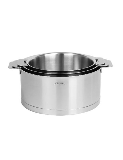 Set batterie de 3 casseroles Cristel Strate amovible 16, 18 et 20cm