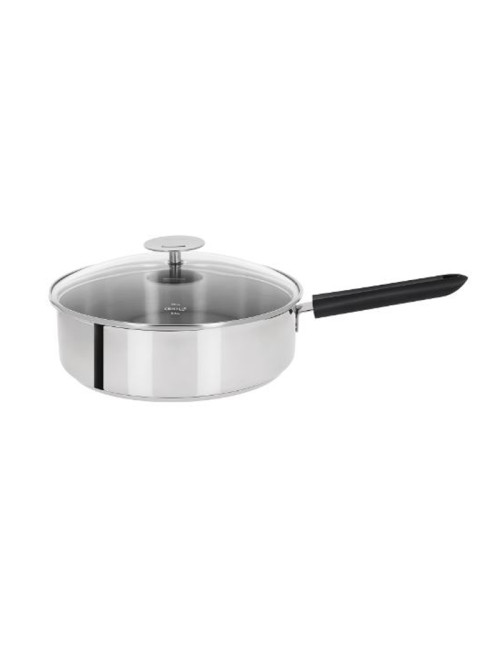 Sauteuse Cristel Mutine Fixe en inox avec couvercle - 2 tailles