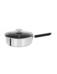 Sauteuse Cristel Mutine Fixe antiadhérente en inox avec couvercle - 2 tailles
