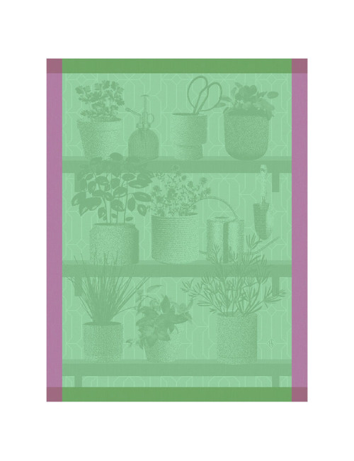 Torchon Herbes fraîches Le Jacquard Français en coton - 3 coloris
