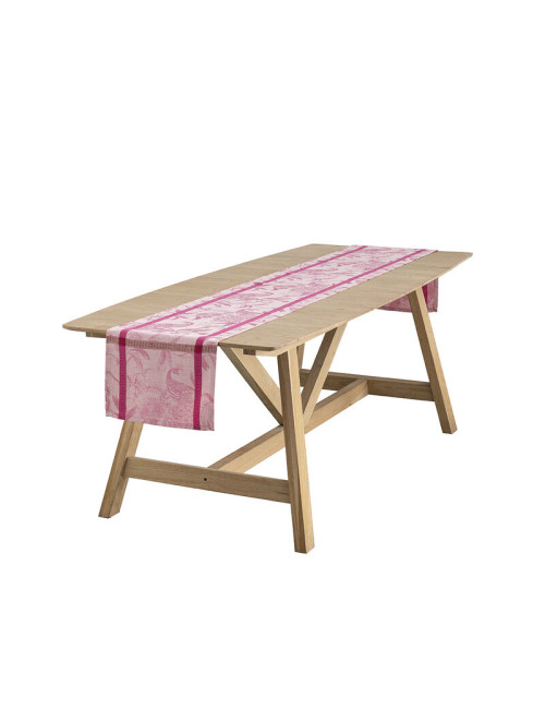 Chemin de table A l'orangerie lin Le Jacquard Français - 3 coloris 50x150cm
