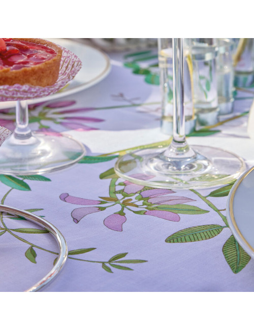 Chemin de table Pois de Senteur Le Jacquard Français coton et lin