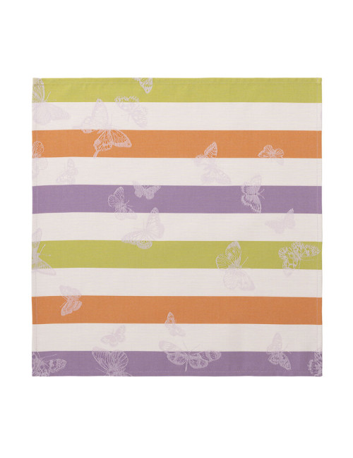 4 serviettes de table Bal des papillons coton Le Jacquard Français - 3 coloris