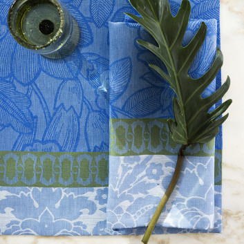 4 serviettes de table Escapade Tropicale Le Jacquard Français lin - 3 coloris