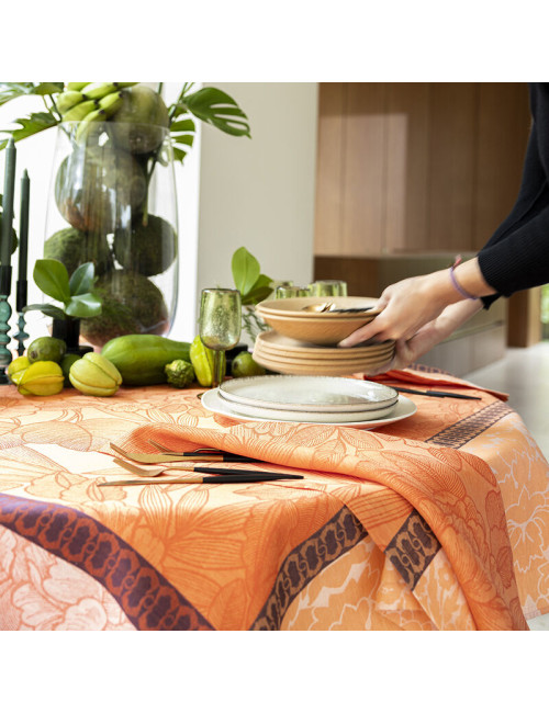 4 serviettes de table Escapade Tropicale Le Jacquard Français lin - 3 coloris
