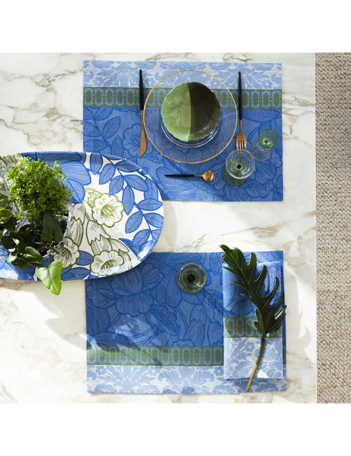 4 sets de table Escapade Tropicale en lin Le Jacquard Français - 3 coloris