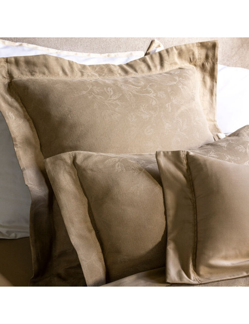 2 taies d'oreiller Arabesque sépia Le Jacquard Français coton - 2 dimensions