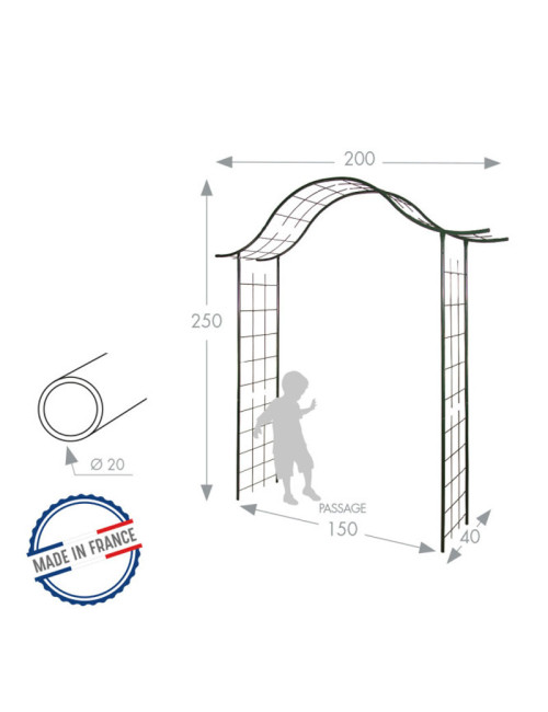Arche de jardin Louis Moulin Portique fer vieilli en acier