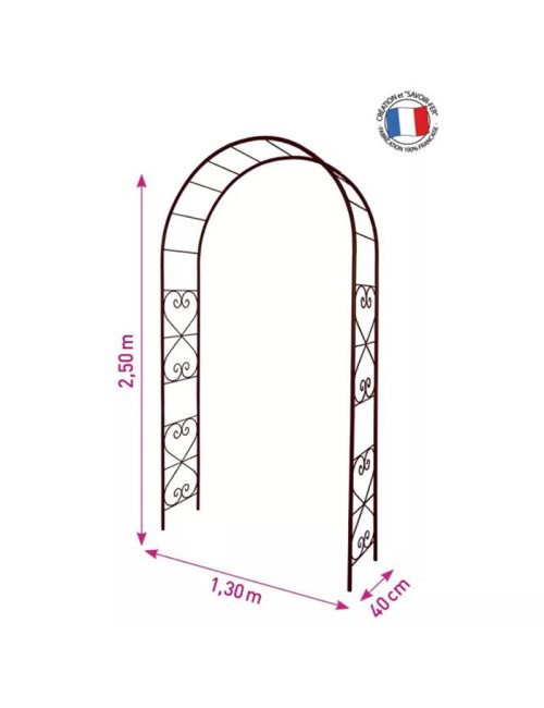 Arche de jardin Louis Moulin Romantique fer vieilli en acier